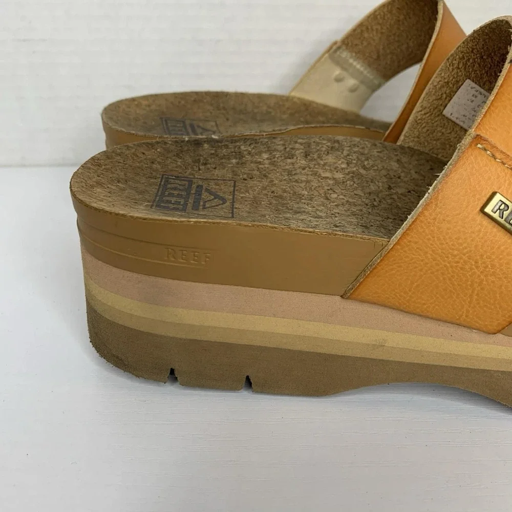 Reef Women's Tan Platform Slide Sandals